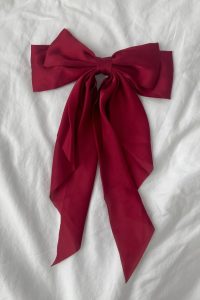 big satin hair bow – large elegant ribbon bow for women